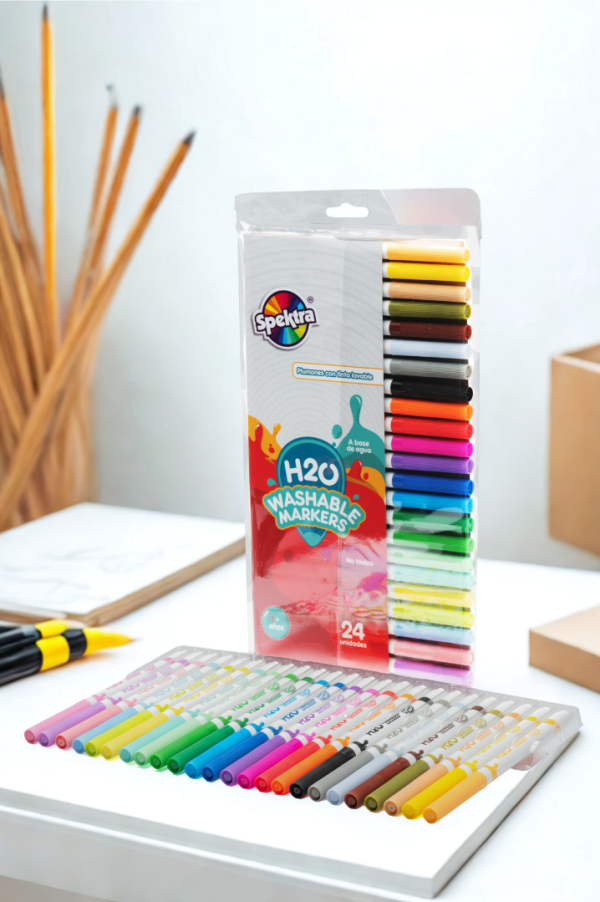 H2O Washable Markers x 24 Unidades
