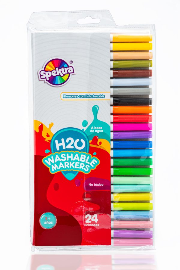 H2O Washable Markers x 24 Unidades - Imagen 2